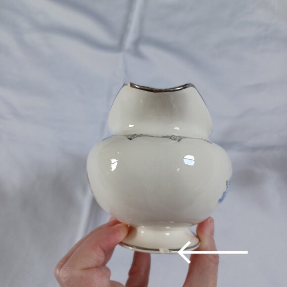 Vintage Homer Laughlin Gravy Boat Eggshell Nautilus O51N5 Floral Needlepoint USA - Picture 5 of 11